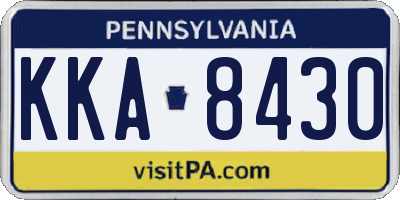 PA license plate KKA8430
