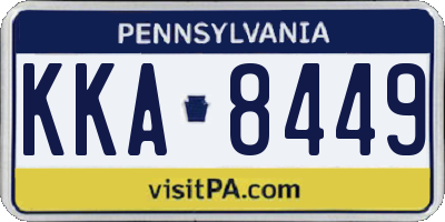 PA license plate KKA8449