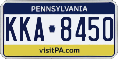 PA license plate KKA8450