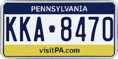 PA license plate KKA8470