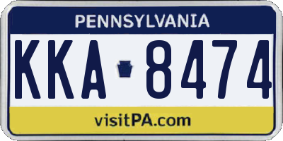 PA license plate KKA8474
