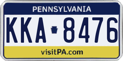PA license plate KKA8476