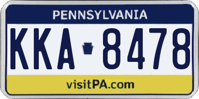 PA license plate KKA8478