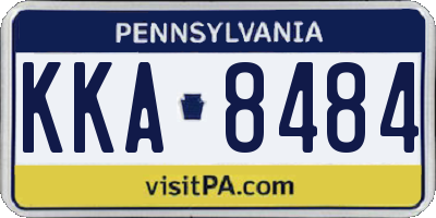 PA license plate KKA8484