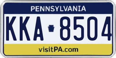 PA license plate KKA8504