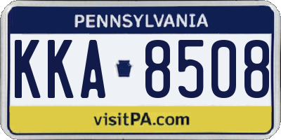 PA license plate KKA8508