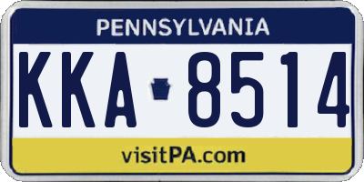 PA license plate KKA8514
