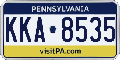 PA license plate KKA8535