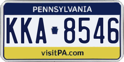 PA license plate KKA8546