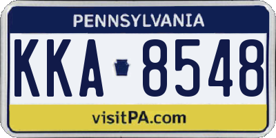 PA license plate KKA8548