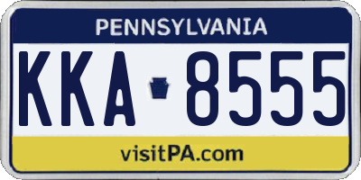 PA license plate KKA8555