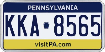 PA license plate KKA8565