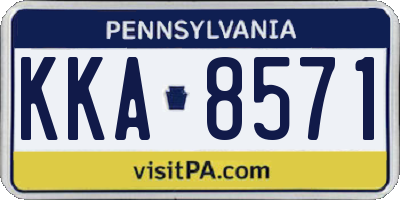 PA license plate KKA8571