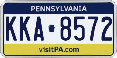 PA license plate KKA8572