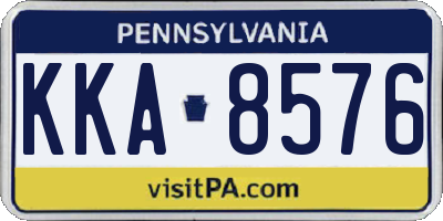 PA license plate KKA8576