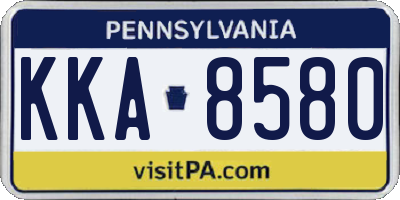 PA license plate KKA8580