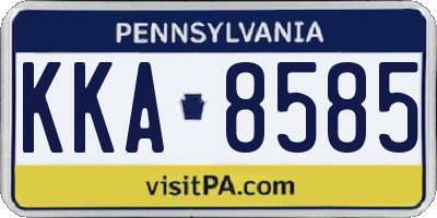 PA license plate KKA8585