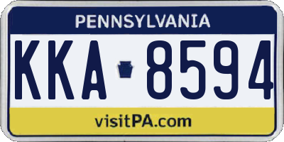 PA license plate KKA8594