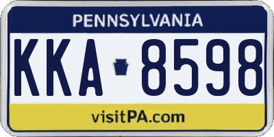 PA license plate KKA8598