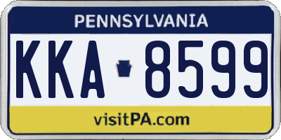 PA license plate KKA8599
