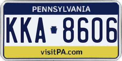PA license plate KKA8606
