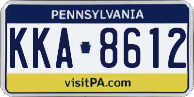 PA license plate KKA8612