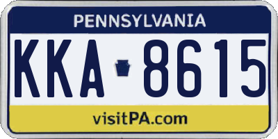 PA license plate KKA8615