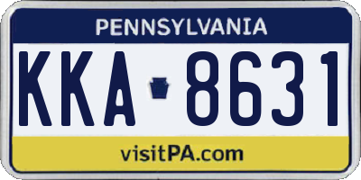 PA license plate KKA8631