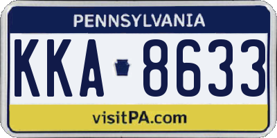 PA license plate KKA8633