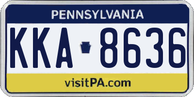 PA license plate KKA8636