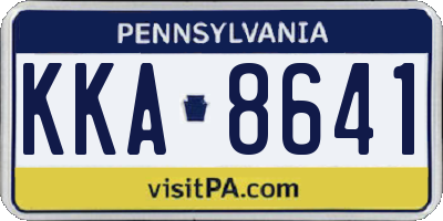 PA license plate KKA8641