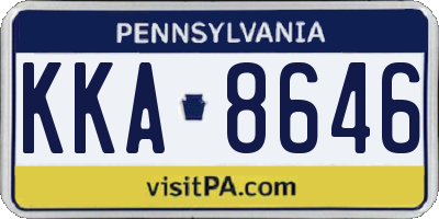 PA license plate KKA8646