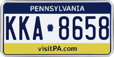 PA license plate KKA8658
