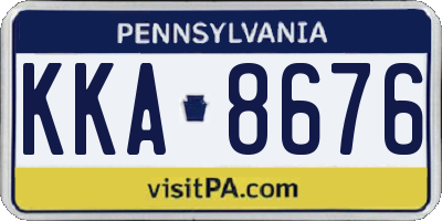 PA license plate KKA8676