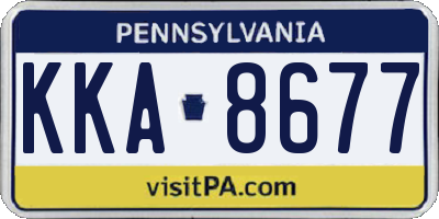 PA license plate KKA8677
