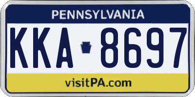 PA license plate KKA8697