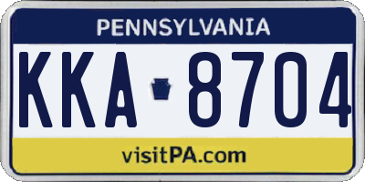 PA license plate KKA8704