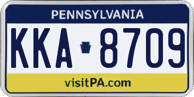PA license plate KKA8709