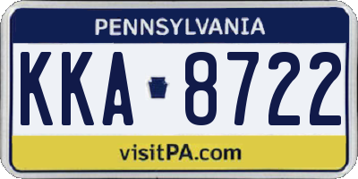 PA license plate KKA8722
