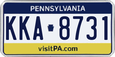 PA license plate KKA8731
