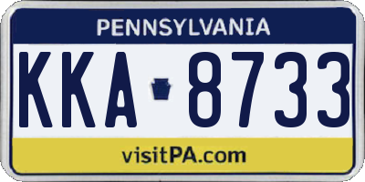 PA license plate KKA8733