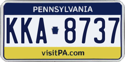 PA license plate KKA8737