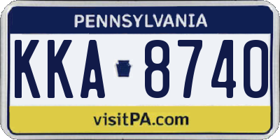 PA license plate KKA8740