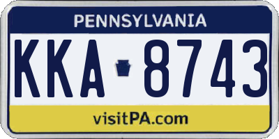PA license plate KKA8743