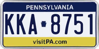 PA license plate KKA8751