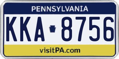 PA license plate KKA8756