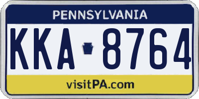PA license plate KKA8764