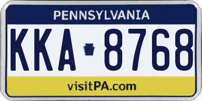 PA license plate KKA8768