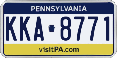 PA license plate KKA8771