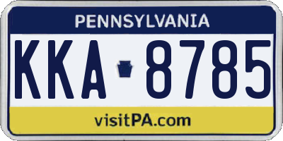 PA license plate KKA8785